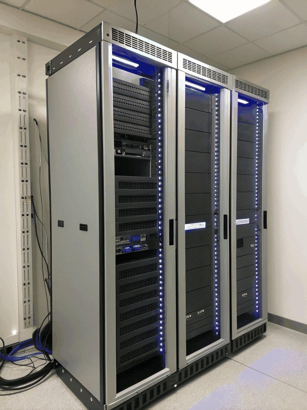 FlexRack expanded to 10U showing modular interlocking uprights and dual pegboard side panels